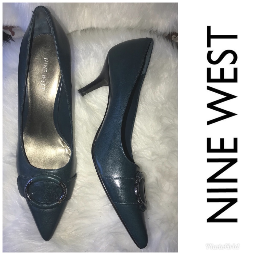 Nine West Lynxo Heels / With Buckle Teal Leather